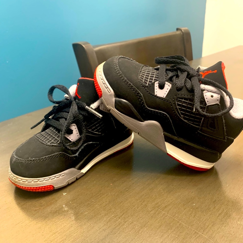 Black & red Jordans